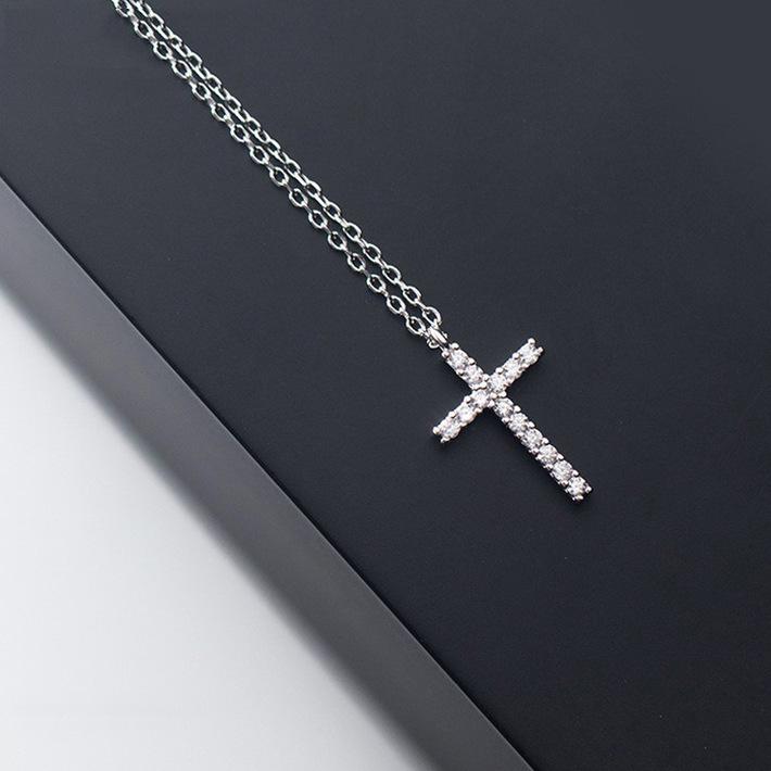 爆買 【S925純銀×ジルコニアの高級感】ネックレス シルバー925 十字架