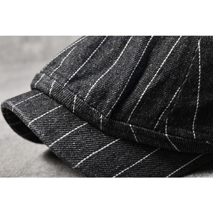 ハンチング キャスケット キャスハンチング 帽子 メンズ  レディース NEK ★REVL 7986705 デニム素材 コットン100％ おしゃれ ピンストライプ |  | 13