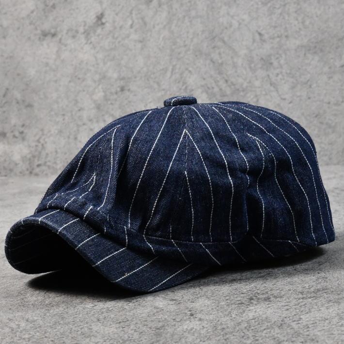 ハンチング キャスケット キャスハンチング 帽子 メンズ  レディース NEK ★REVL 7986705 デニム素材 コットン100％ おしゃれ ピンストライプ |  | 04