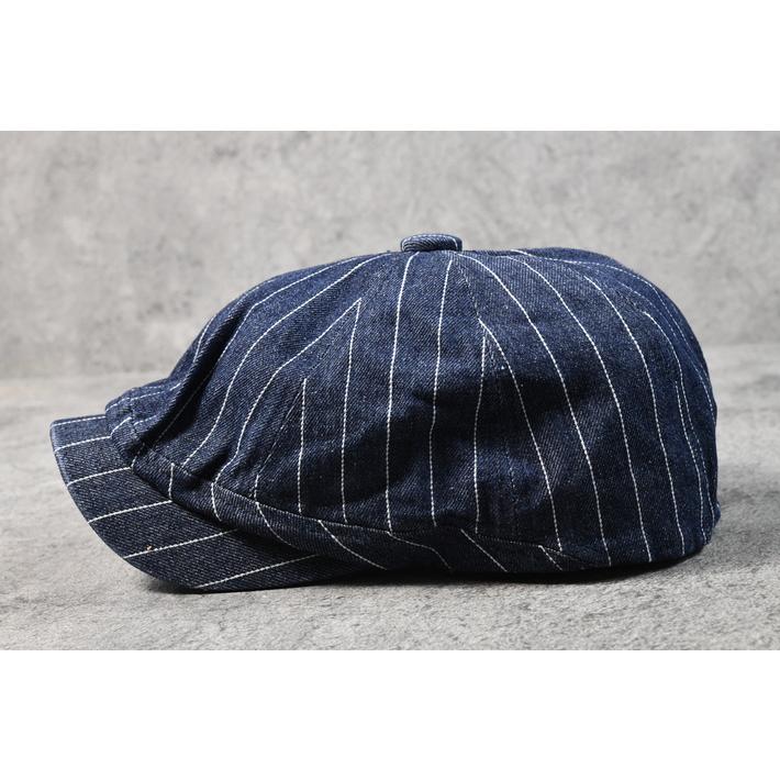 ハンチング キャスケット キャスハンチング 帽子 メンズ  レディース NEK ★REVL 7986705 デニム素材 コットン100％ おしゃれ ピンストライプ |  | 05
