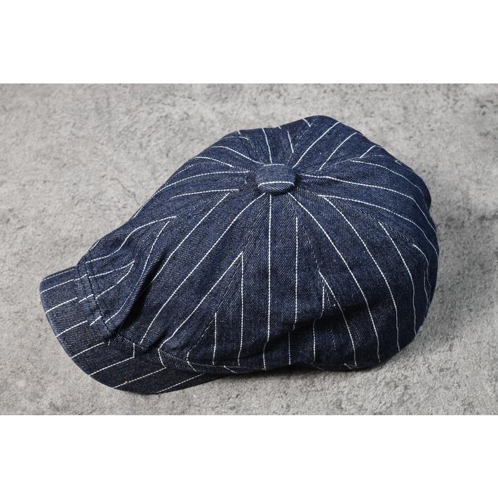 ハンチング キャスケット キャスハンチング 帽子 メンズ  レディース NEK ★REVL 7986705 デニム素材 コットン100％ おしゃれ ピンストライプ |  | 06