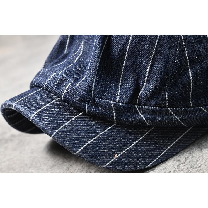 ハンチング キャスケット キャスハンチング 帽子 メンズ  レディース NEK ★REVL 7986705 デニム素材 コットン100％ おしゃれ ピンストライプ |  | 07