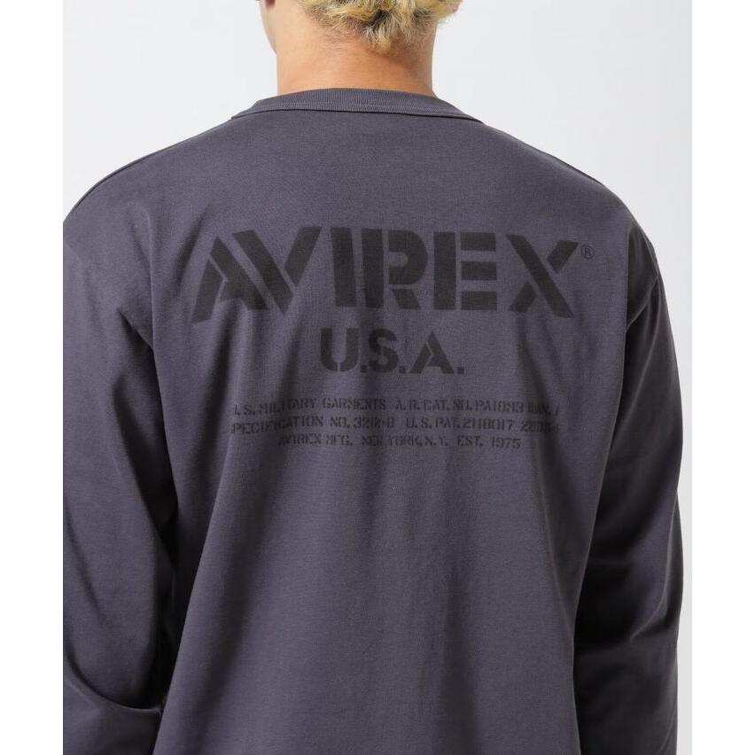 AVIREX ロンT メンズ 長袖Tシャツ Y_U 7834230014 ☆REV 7986842 MIL