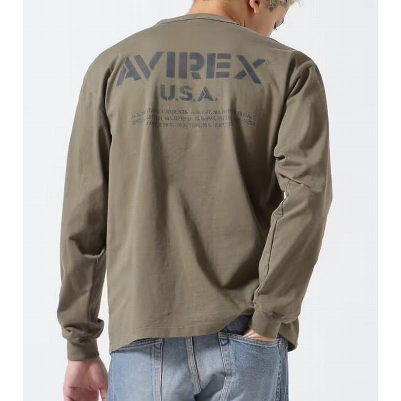 AVIREX ロンT メンズ 長袖Tシャツ Y_U 7834230014 ☆REV 7986842 MIL