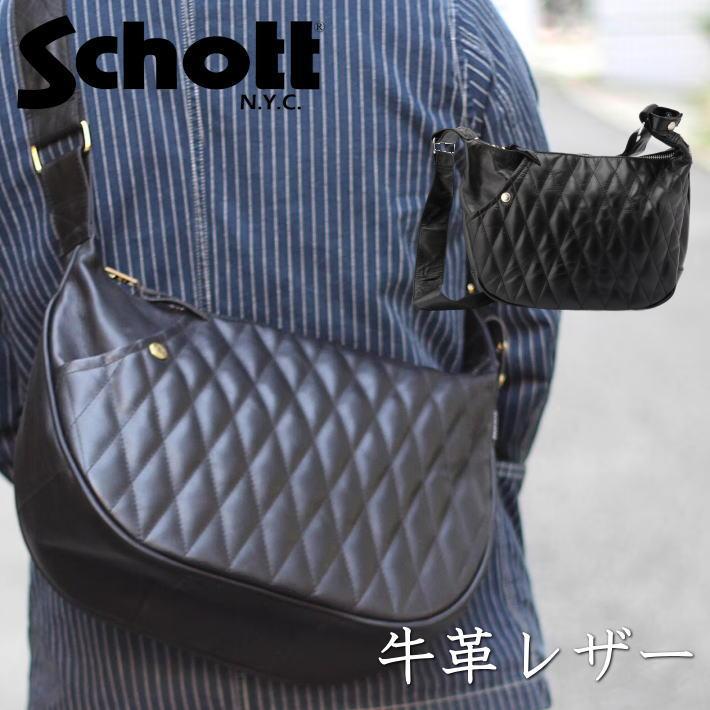 Schott ショット 本革 牛革 ショルダーバッグ バナナバッグ Y_U