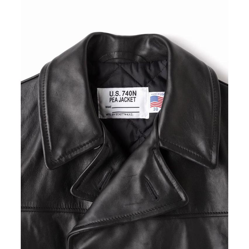 希少✨Schott ピーコート牛革レザー黒 42