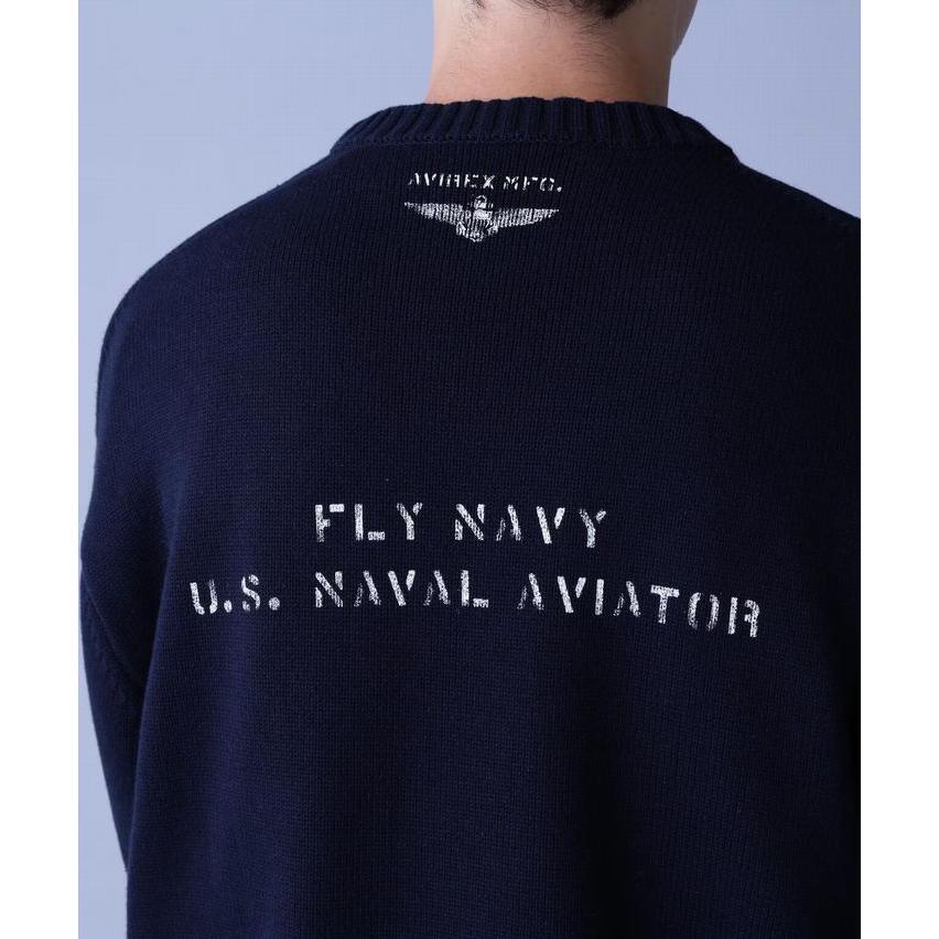 AVIREX セーター メンズ コットン素材 CREWNECK KNIT Y_U 7833932006