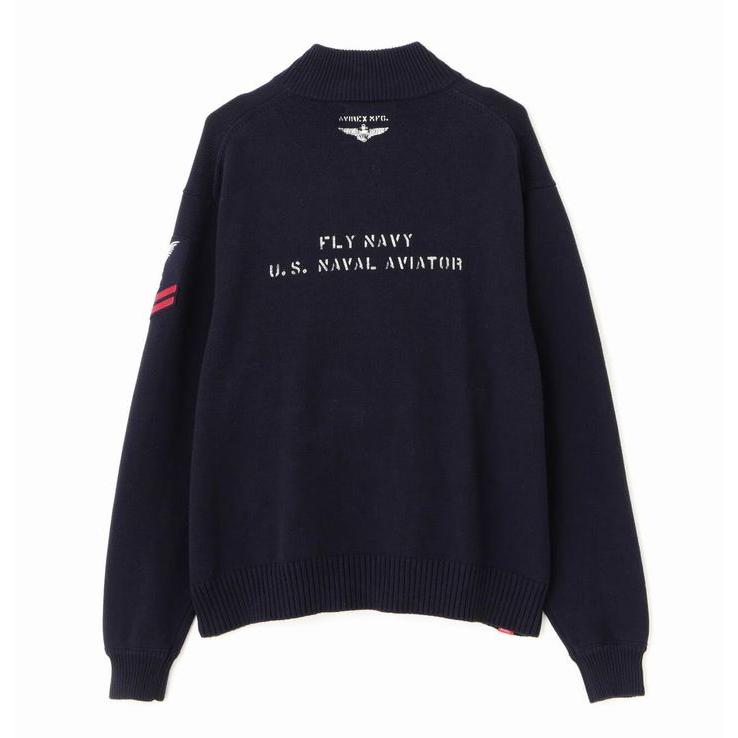 AVIREX ジャケット メンズ NAVAL STAND COLLAR ZIP KNIT JACKET