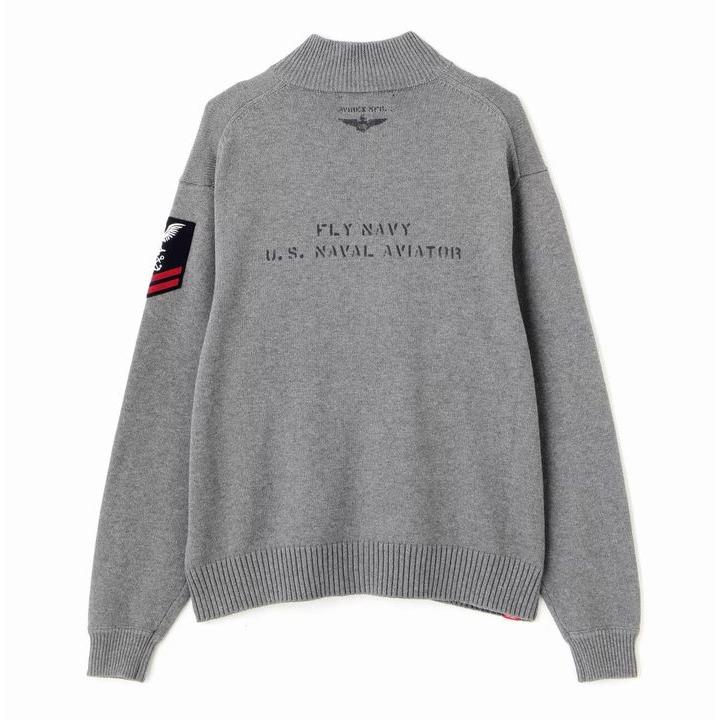AVIREX ジャケット メンズ NAVAL STAND COLLAR ZIP KNIT JACKET