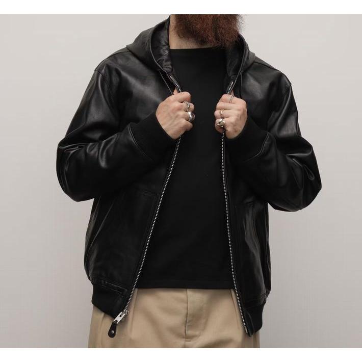 Schott ショット 本革 羊革 パーカー ジャケット メンズ レザー Schott ショット 本革 羊革 パーカー ジャケット メンズ レザー