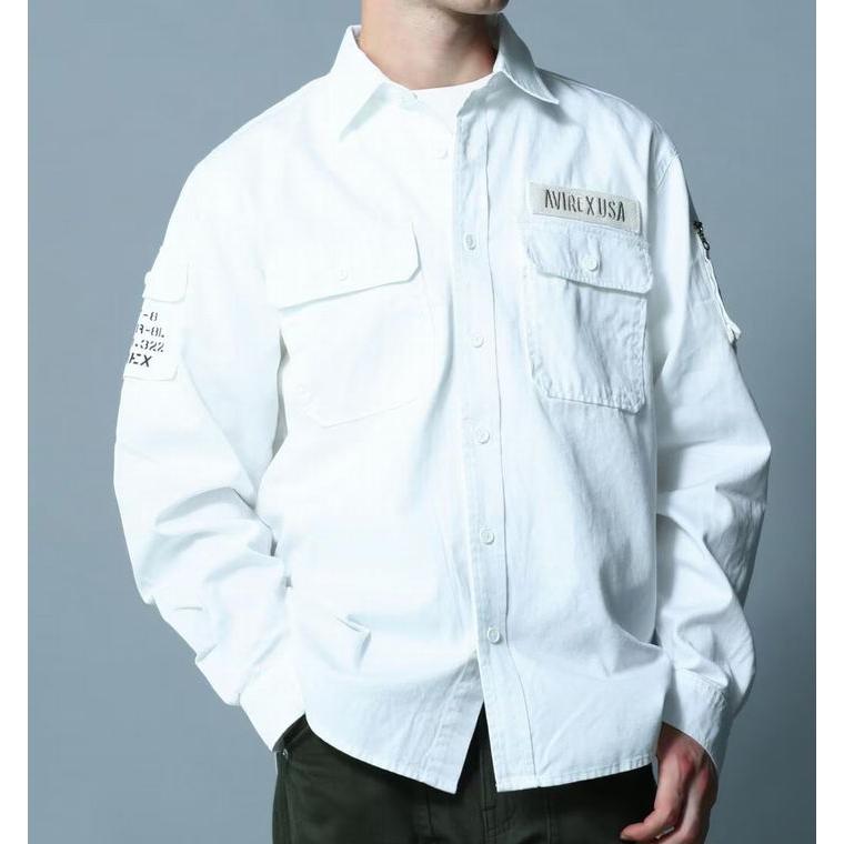 AVIREX 長袖シャツ メンズ ミリタリーシャツ ブルゾン 正規品 Y_U