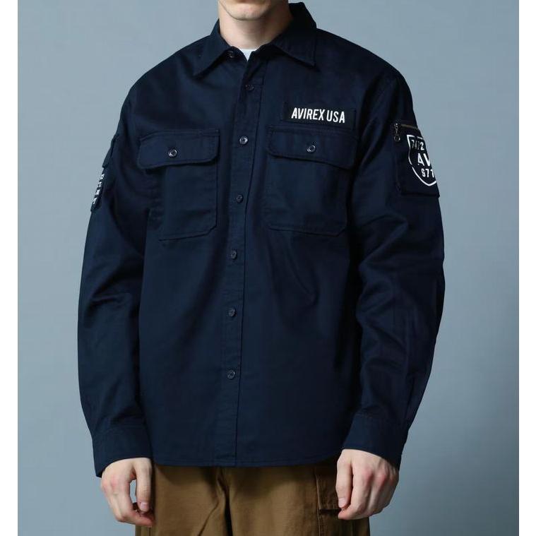AVIREX 長袖シャツ メンズ ミリタリーシャツ ブルゾン 正規品 Y_U