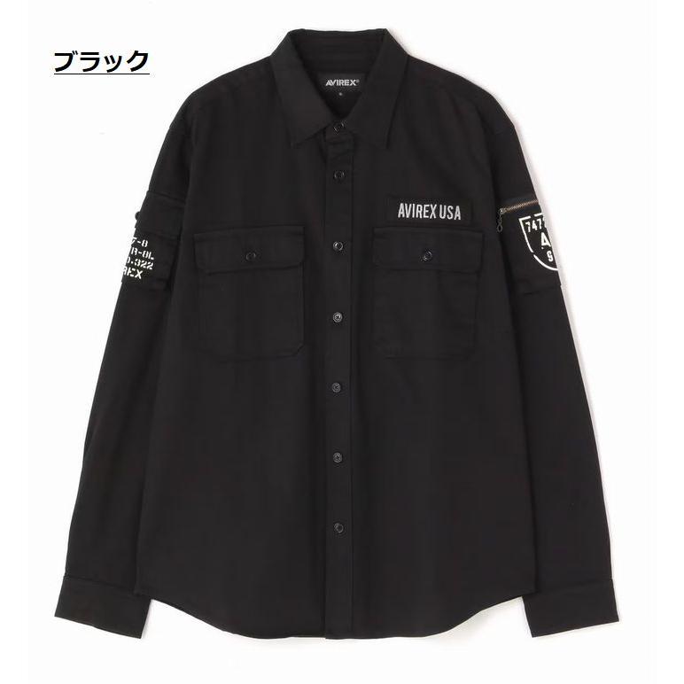 AVIREX 長袖シャツ メンズ ミリタリーシャツ ブルゾン 正規品 Y_U