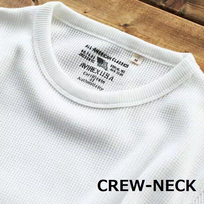 AVIREX サーマル ロンT 長袖シャツ メンズ THERMAL V-NECK CREW-NECK