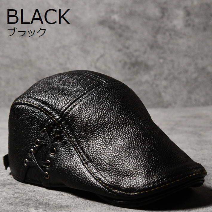 爆買 本革 レザー ハンチング 帽子 キャップ メンズ 鳥打帽