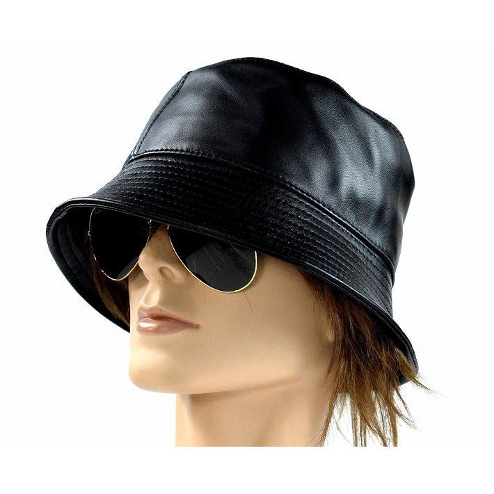 最終値下げ バケットハット 革 レザー ハット Labelians Fr