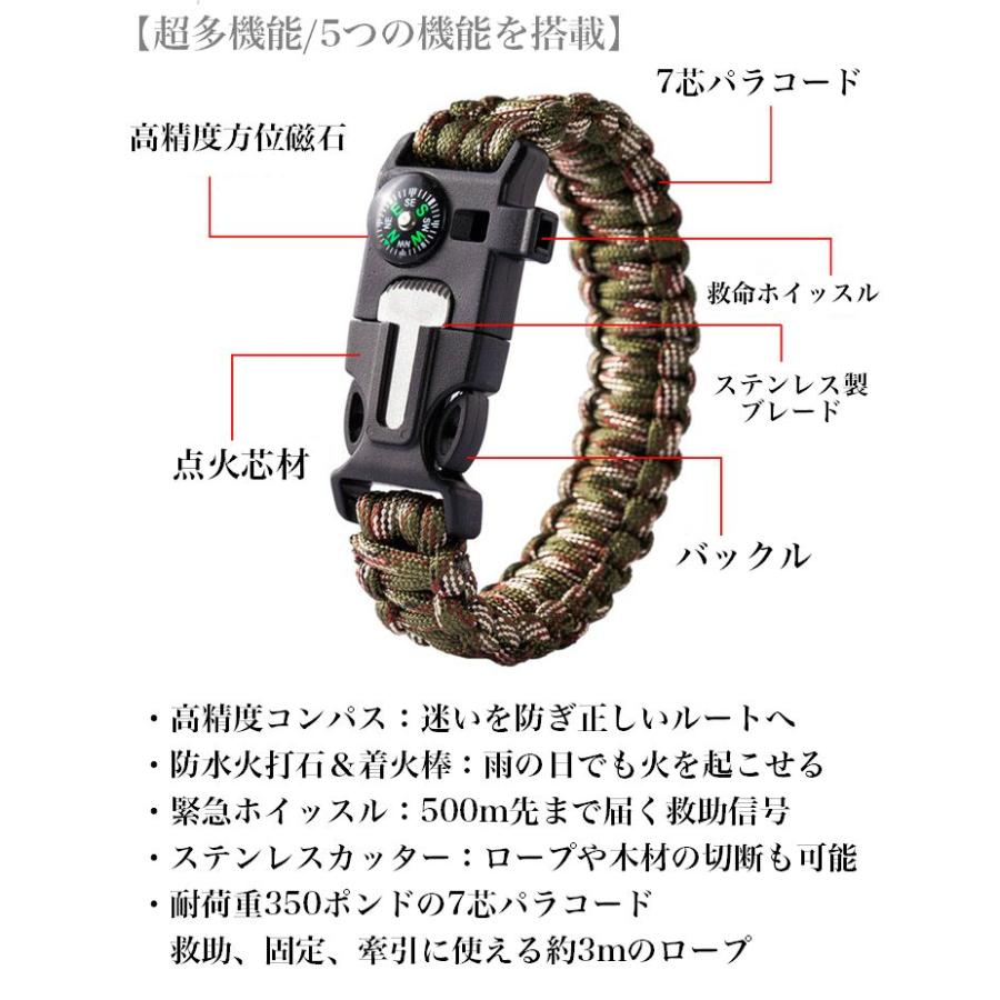 ブレスレット バングル メンズ レディース サバイバル パラコード NEK