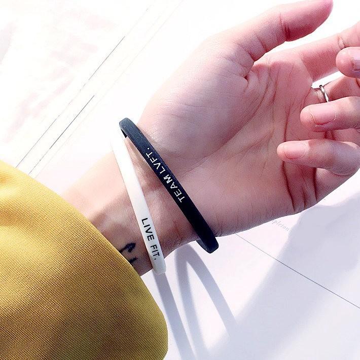 ブレスレット バングル メンズ レディース 2個入り 送料無料 アクセサリー プレゼント ラバー 送料無料 Mb Ali ブラック ホワイト 黒 白 Hype 通販 Yahoo ショッピング