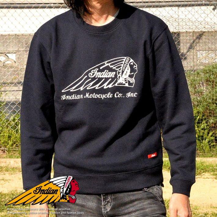Indian Motocycle トレーナー メンズ ブランド 1940年代復刻スタイル インディアンモトサイクル ネイビー 紺 Ic 2450 In プレゼント ギフト Hype 通販 Yahoo ショッピング