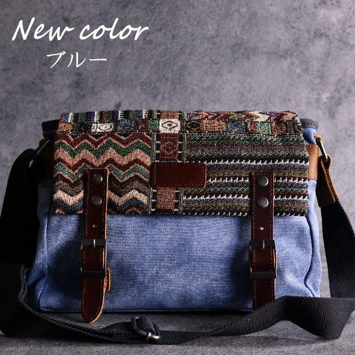 ショルダーバッグ メンズ 本革 レザー NATIVE柄 バッグ Vintage