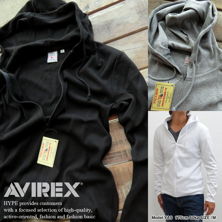 AVIREX ジップアップリブパーカー メンズ ジャージ デイリーシリーズ 