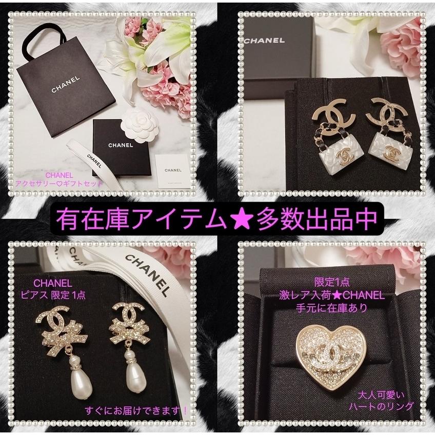 CHANEL【新品】直営店購入 シャネル ピアス  CCマーク リボン パール ゴールドの画像