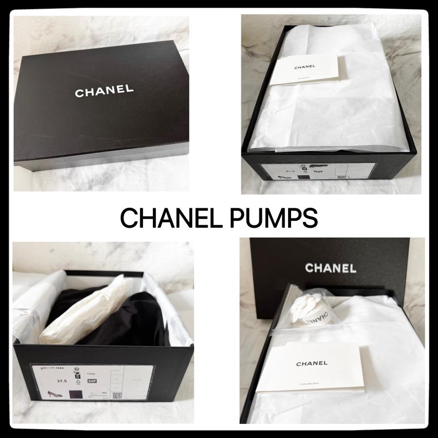 シャネル【新品】直営店購入 パンプス カメリア ヒール 靴 ブラック 黒