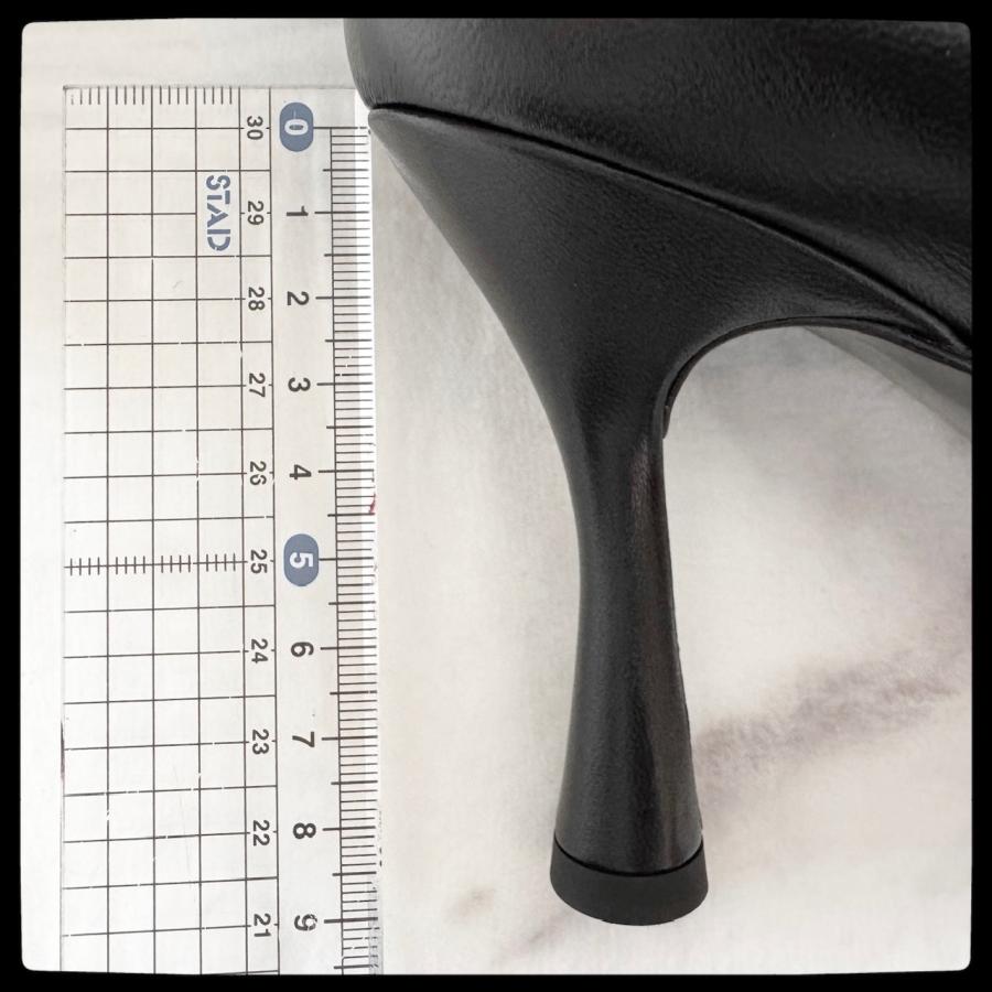 シャネル【新品】直営店購入 パンプス カメリア ヒール 靴 ブラック 黒