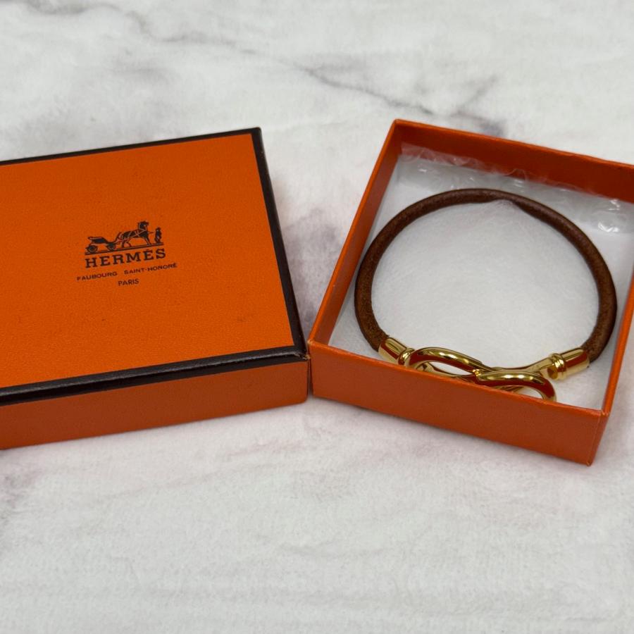 エルメス アタメ レザー ゴールド金具 ブレスレット レディース] エルメス アタメブレスレット レザーコンビ