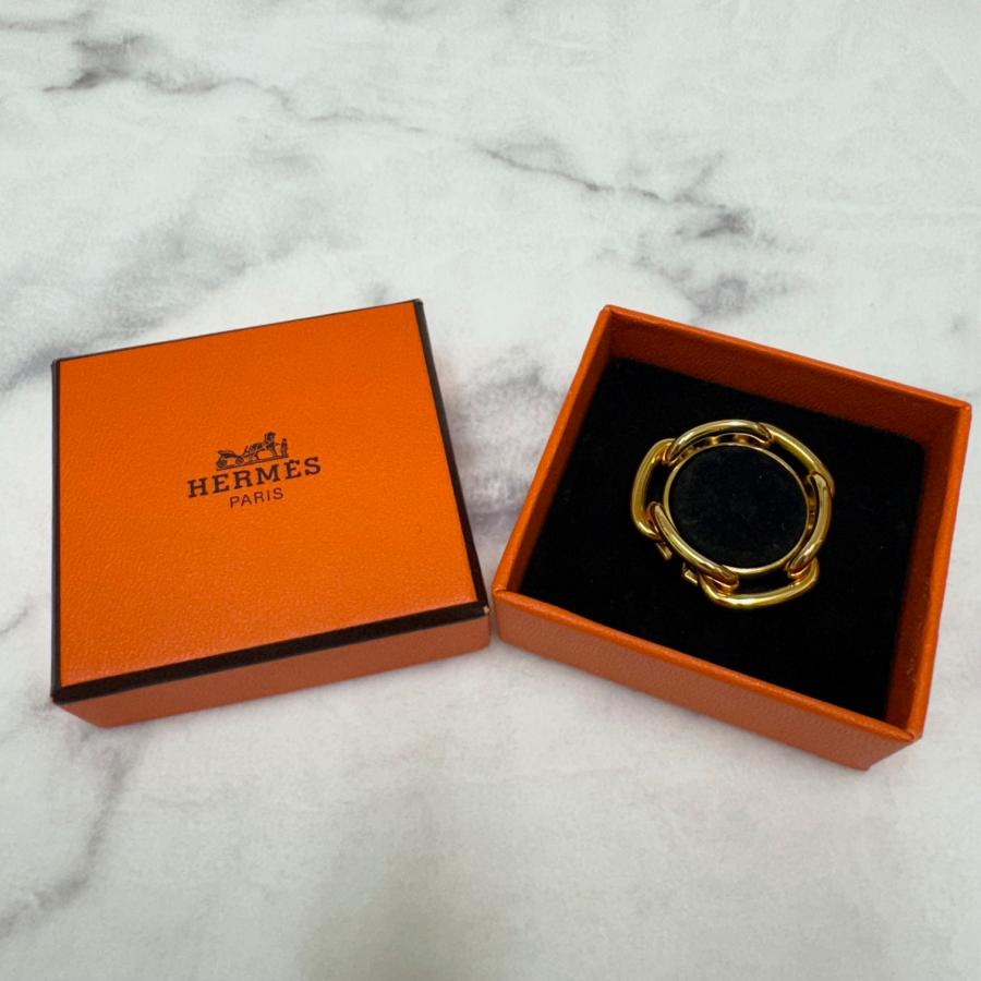 HERMES エルメス スカーフリング ゴールド スカーフ留め 箱付き美品 送料無料！ | 