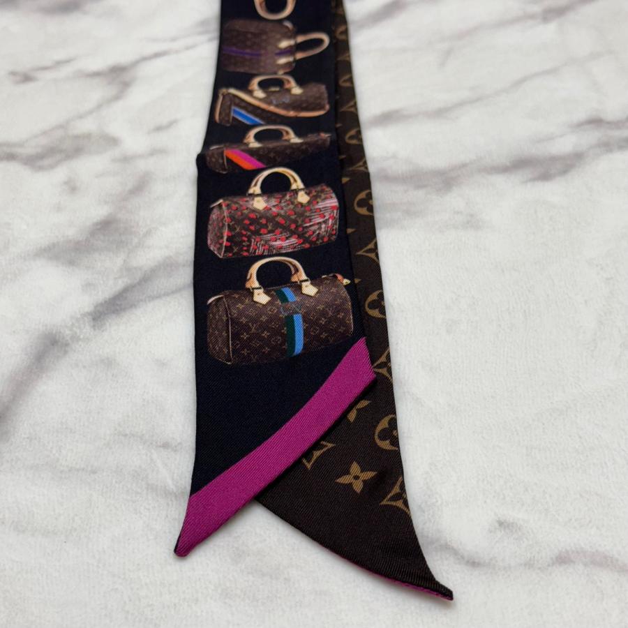 ルイヴィトン バンドー スカーフ ツイリー ブラック系 送料無料　 |  | 06