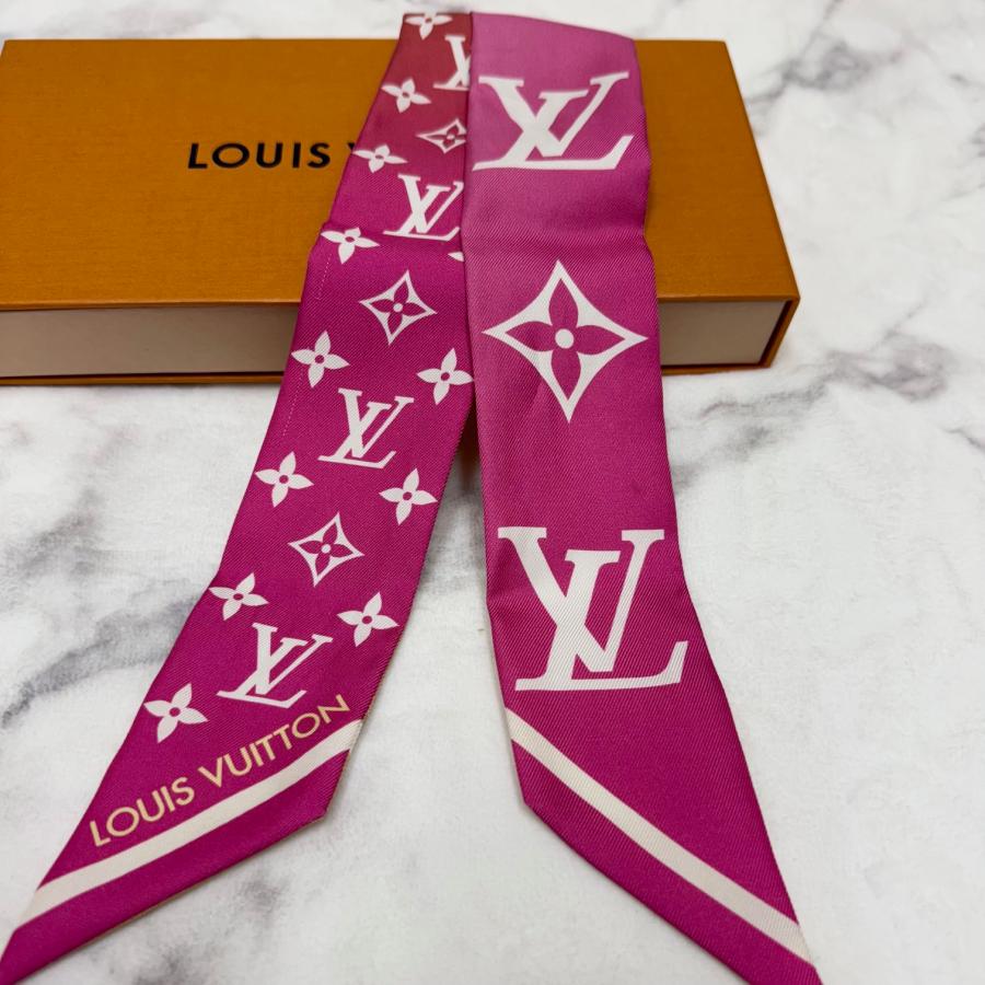 ルイヴィトン バンドー スカーフ ツイリー ピンク系 タグ外れ 格安販売 業販価格 送料無料　 | 