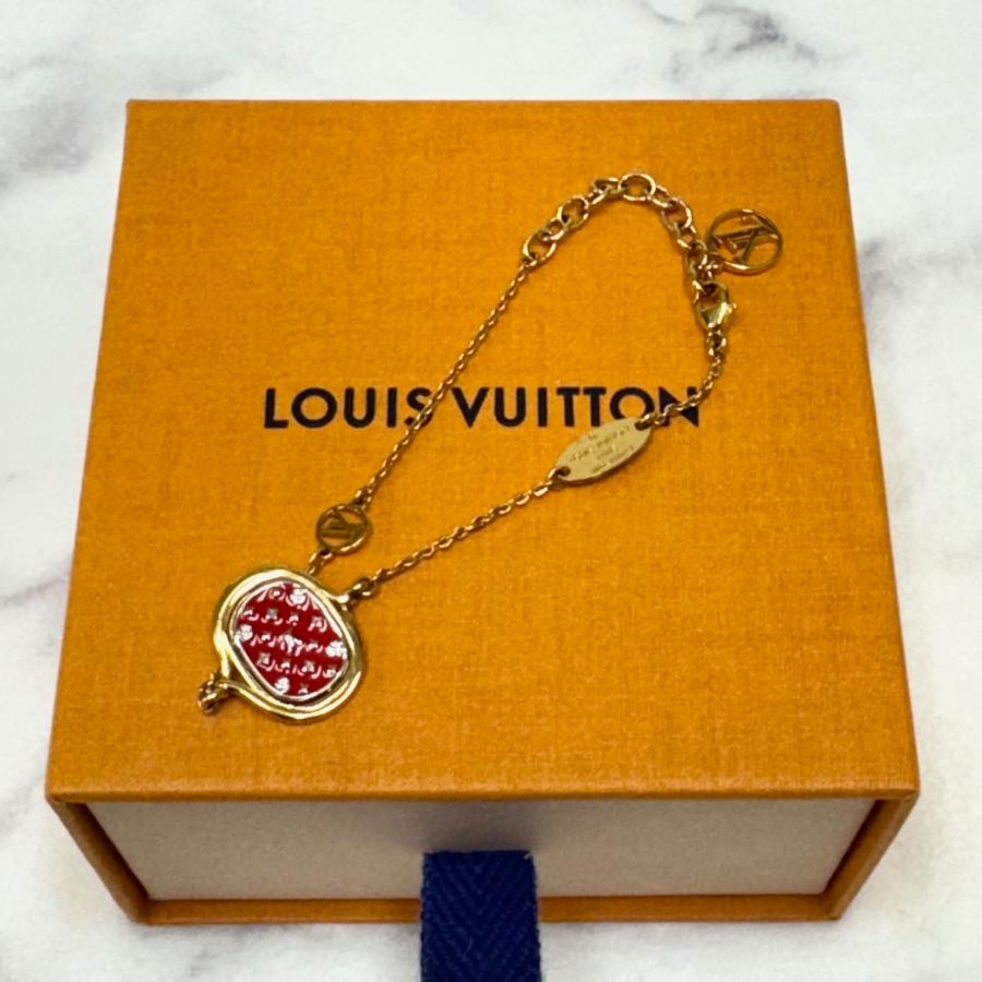 ルイヴィトン ブレスレット ブラスレ レイディ ラッキー ゴールド レッド シルバー M64761 送料無料 | 