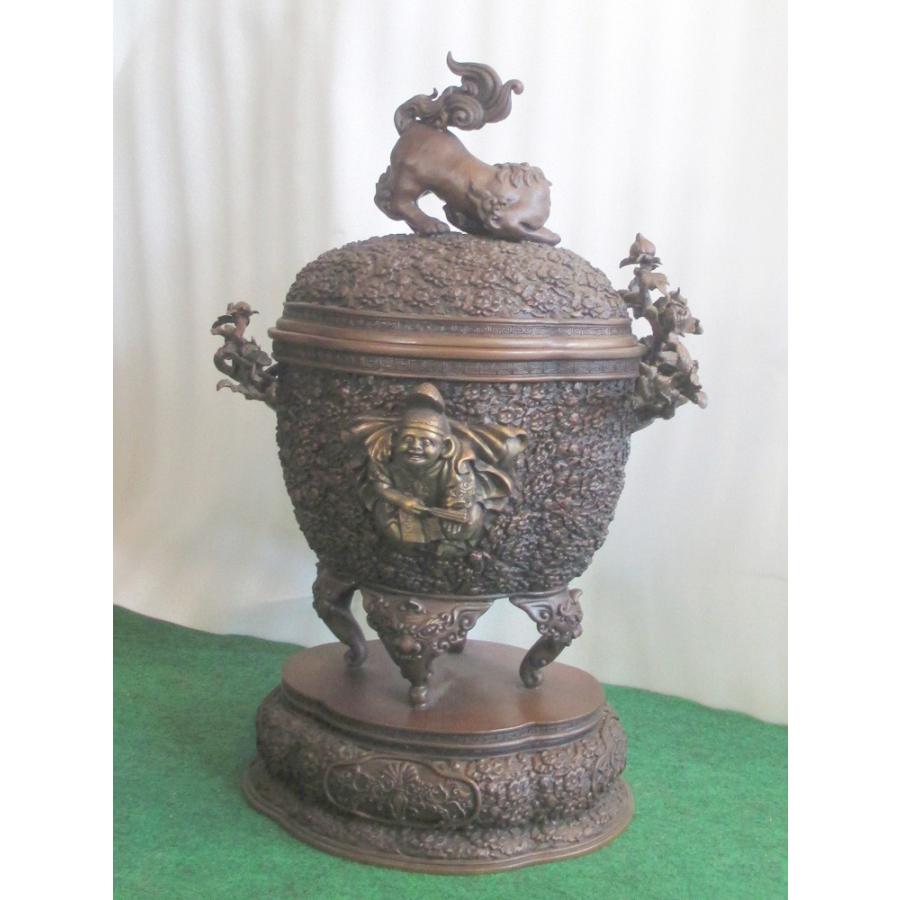 【送料無料】　高岡銅器　香灯　＜獅子蓋　恵比寿　大黒　＞【国産品　青銅　唐金 | 