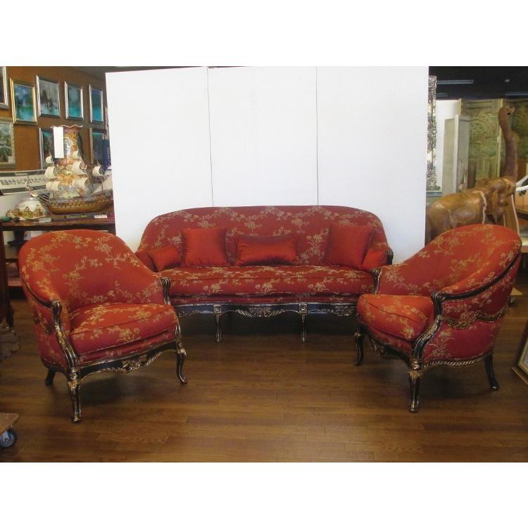 【送料無料】イタリア製　ソファ３点セット  3P+1P+1P　クッション５個付 | 