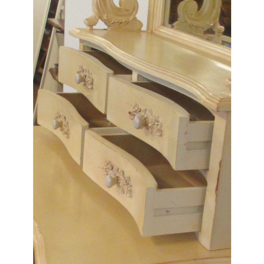 【送料無料】アンティーク調 　ドレッサー　シャビー　アイボリー |  | 02