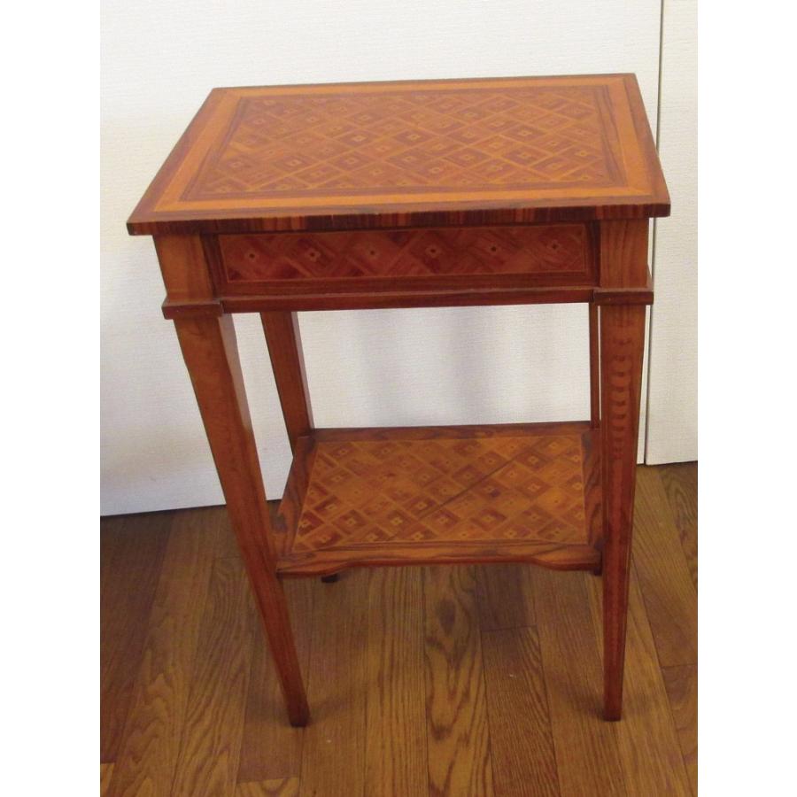 【送料無料】イタリア製　電話台 象嵌入りサイドテーブル アウトレット |  | 02