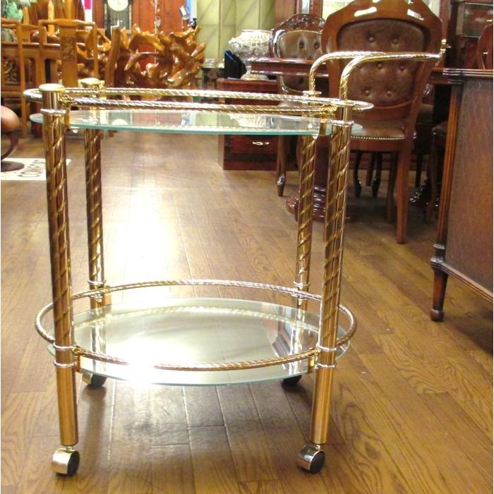 送料無料 ゴールド仕上げ　ワゴン　キャスター付き |  | 02