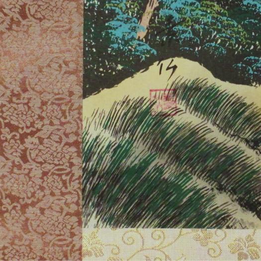 【送料無料】掛け軸 彩色山水 尺八 紙箱付 掛軸 年中掛け 吉祥軸 床の間 贈答品 プレゼント |  | 02