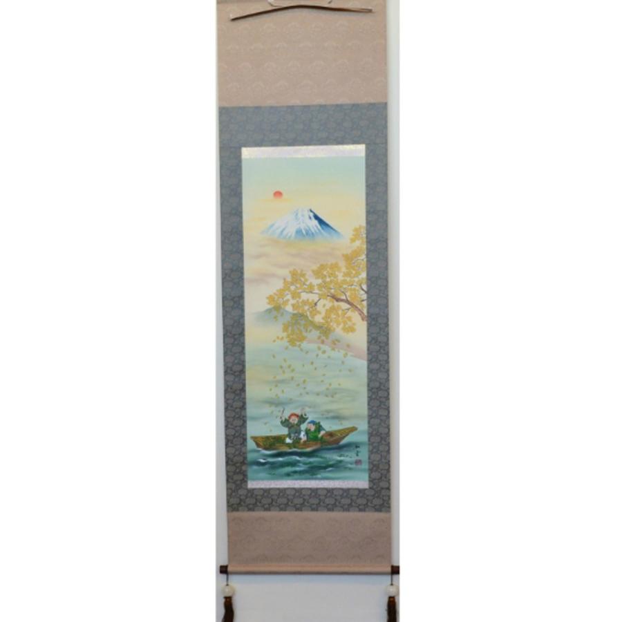 【送料無料】掛軸 招神二神 恵比寿様　大黒様　七福神　掛け軸　年中掛け・吉祥軸・開運　 | 