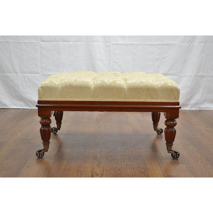 送料無料 在庫処分 スツール 木製 キャスター付き ジャンセン マホガニー オットマン ワイド アンティーク 輸入家具 モダン クラシック |  | 01