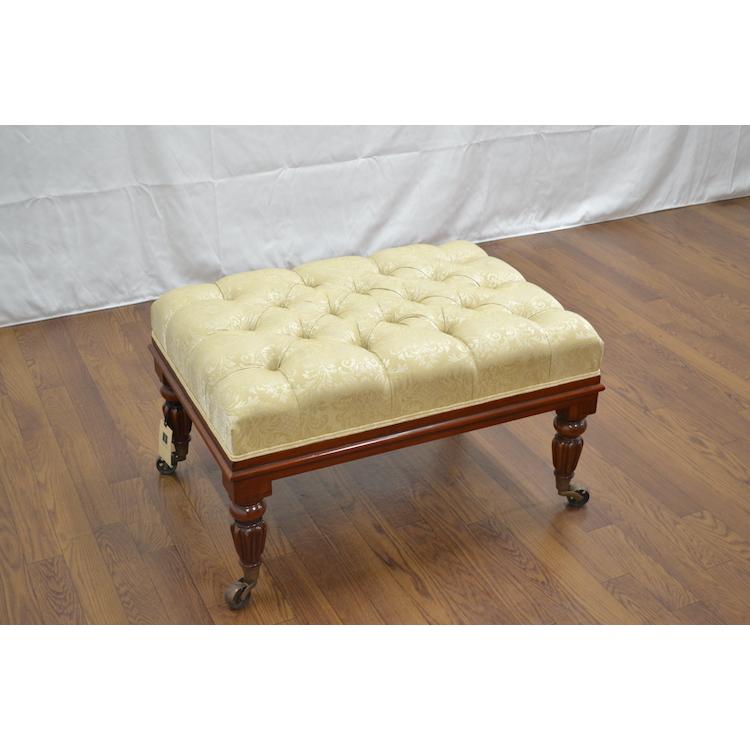 送料無料 在庫処分 スツール 木製 キャスター付き ジャンセン マホガニー オットマン ワイド アンティーク 輸入家具 モダン クラシック |  | 03