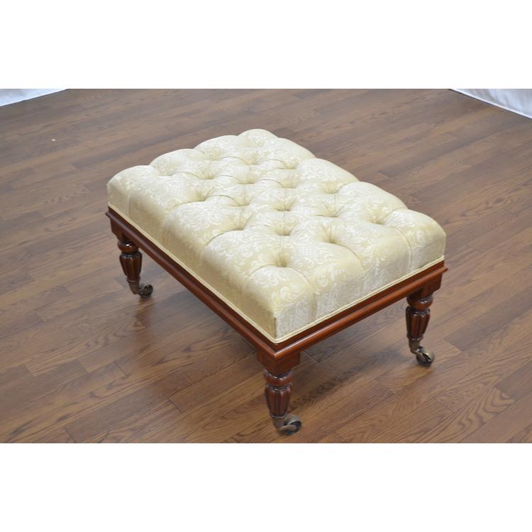 送料無料 在庫処分 スツール 木製 キャスター付き ジャンセン マホガニー オットマン ワイド アンティーク 輸入家具 モダン クラシック |  | 04