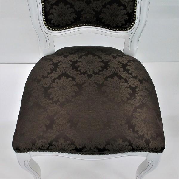 イタリア製 ダイニングチェアー ダマスク柄ブラウン×ホワイト |  | 02