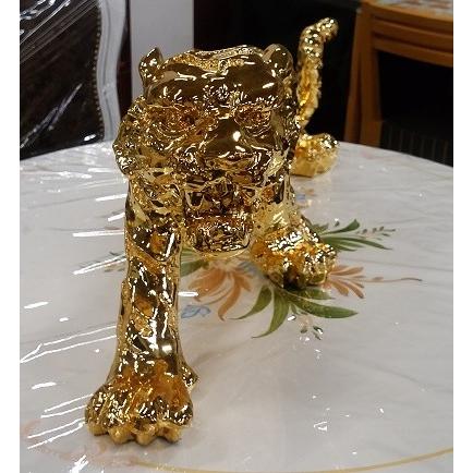 送料無料】虎 置物 タイガー オブジェ ゴールド トラ とら 動物