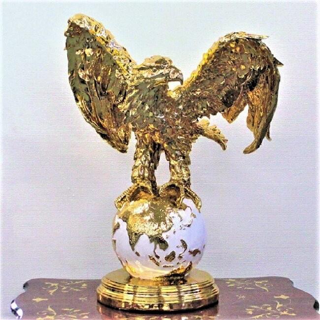 【送料無料】鷹 置物 タカ オブジェ ゴールド  動物　アニマル 金 インテリア 雑貨　輸入雑貨 | 