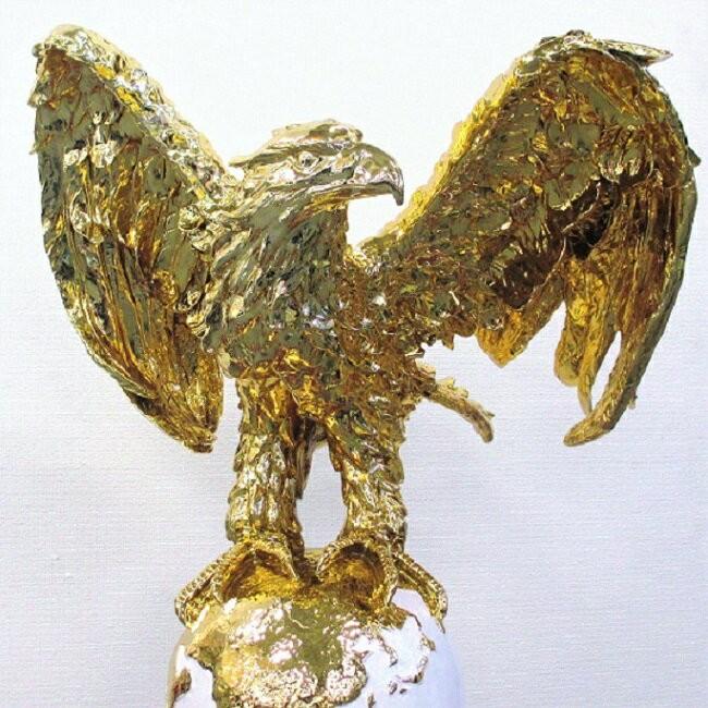 【送料無料】鷹 置物 タカ オブジェ ゴールド  動物　アニマル 金 インテリア 雑貨　輸入雑貨 |  | 01