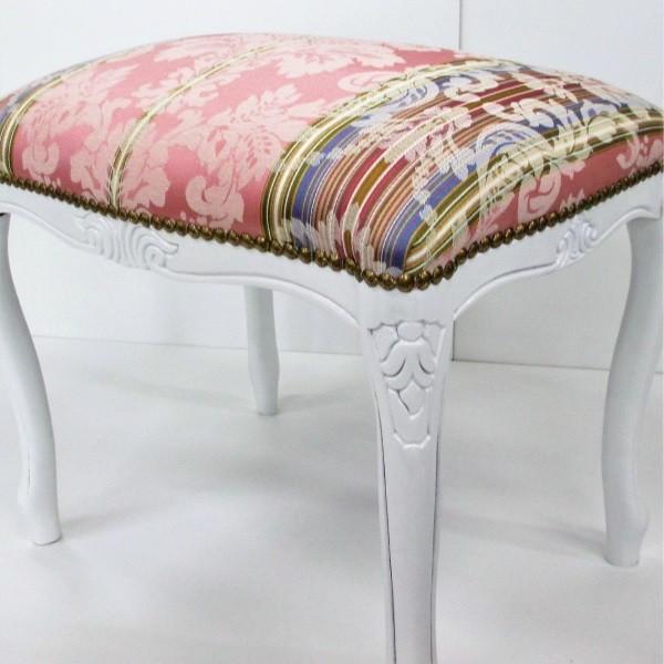 送料無料 イタリア製スツール ピンク×ホワイト |  | 03