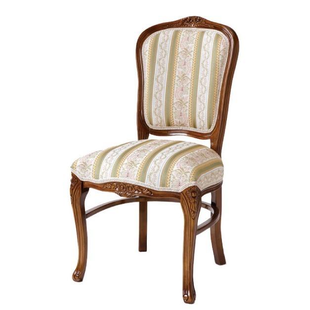 無垢材 ダイニングテーブルセット 5点 フィオーレ 155cm グリーンストライプ ヨーロピアン クラシック ロココ調 送料無料 開梱設置付 |  | 04