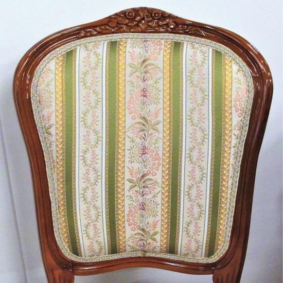 無垢材 ダイニングテーブルセット 5点 フィオーレ 155cm グリーンストライプ ヨーロピアン クラシック ロココ調 送料無料 開梱設置付 |  | 05